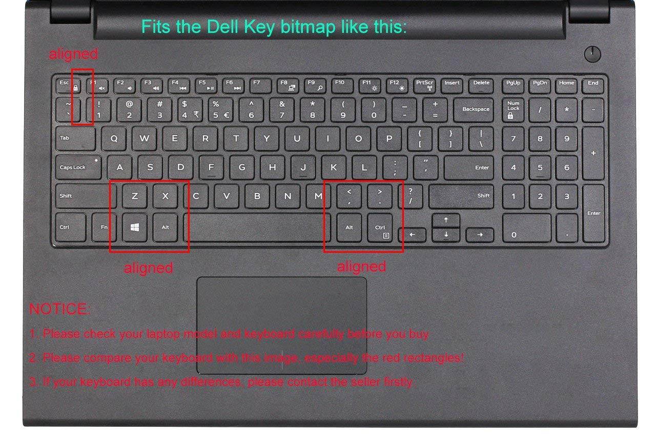 Silicone Keyboard Cover Skin for 15.6" Dell Inspiron 15 7567 7577 i3567 i5570 i5577 i5767 i7559 i7577, 15.6" Dell Inspiron 15 3000 5000 Series, Dell Inspiron 17 5000 series like 5748 5749 (Rainbow)