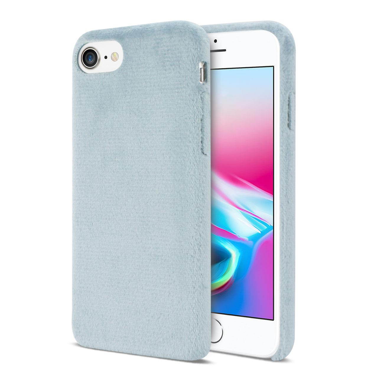 Reiko iPhone SE2/8/7 Fuzzy Fur Soft TPU Case In Gray