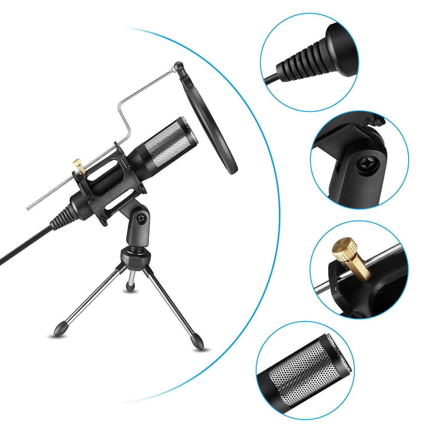 Ochine USB Microphone Condenser Microphone Computer Microphone Conference Voice For PS4 Game Special Microphone USB MIC Without Battery