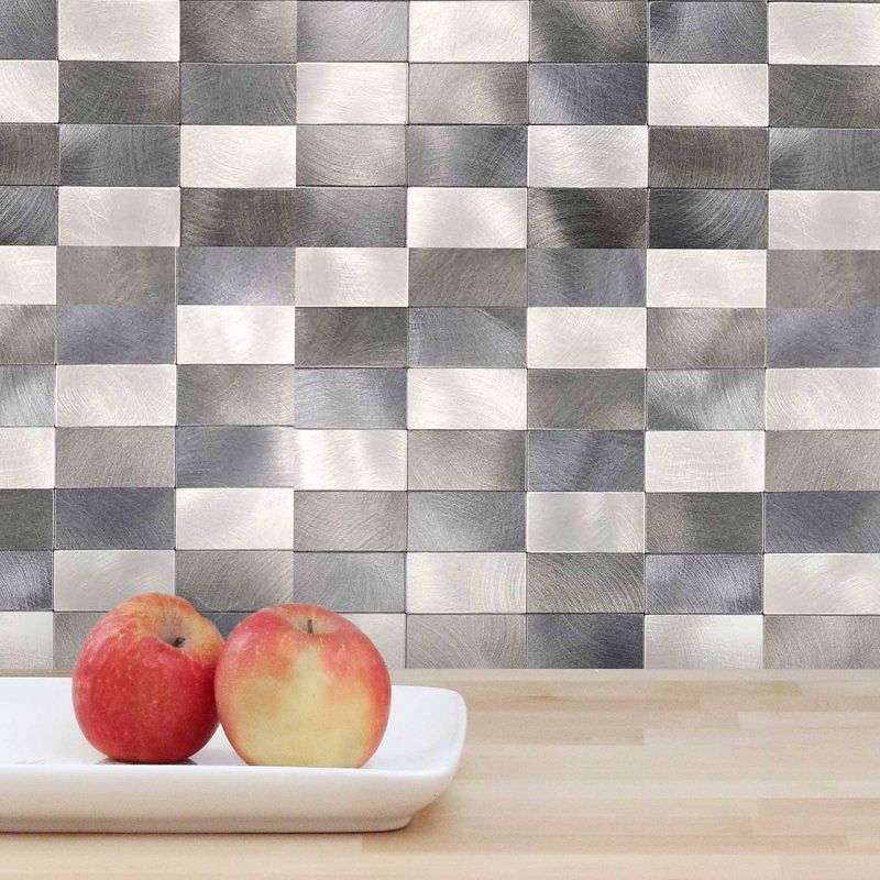 DIP Design is Personal 10pk Stack 12'' x 12'' Tiles Backsplash Silver Mix