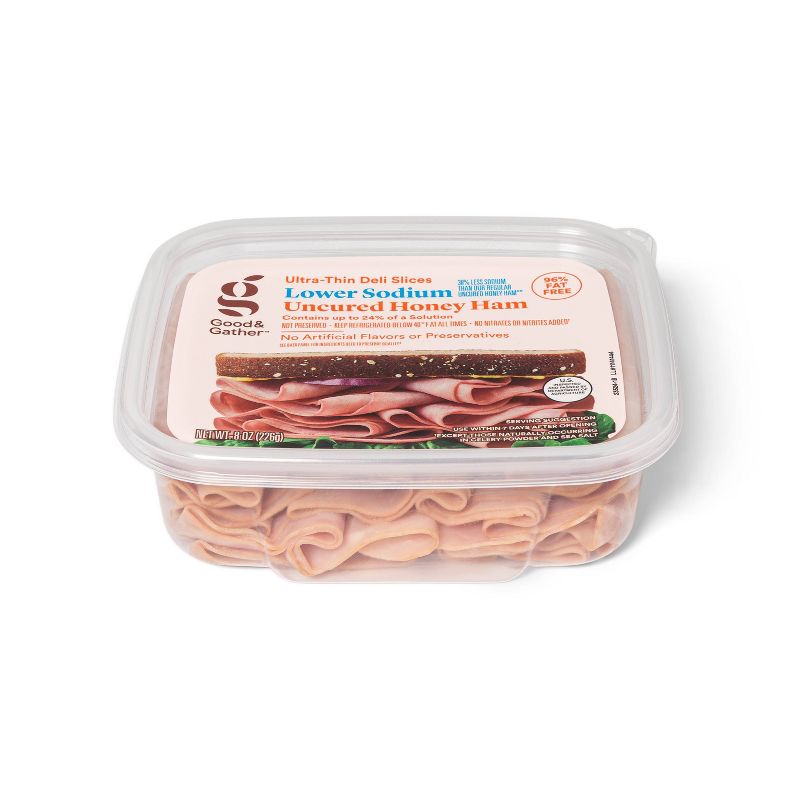 Lower Sodium Uncured Honey Ham Ultra-Thin Deli Slices - 8oz - Good & Gather™