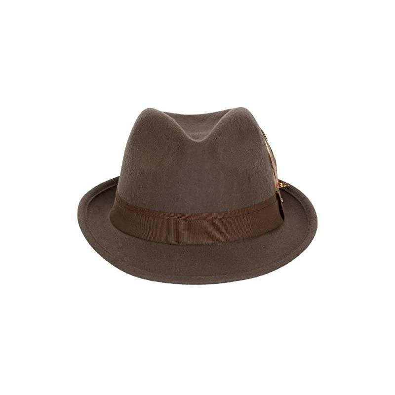 Mens 100 Wool Verve Trilby Fedora Hat XLarge fits 7 12 to 7 58 Brown