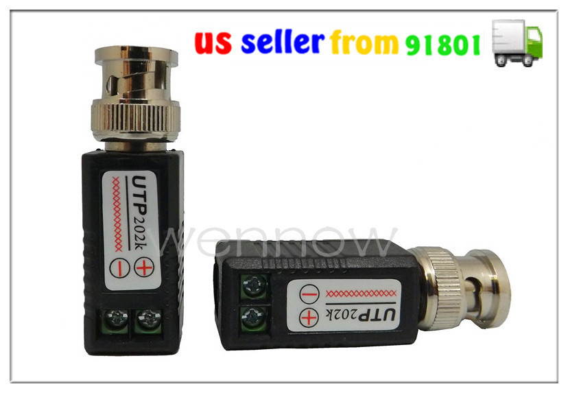 WennoW 1 PAIRS ( 2 Pcs) Mini CCTV BNC Video Balun
