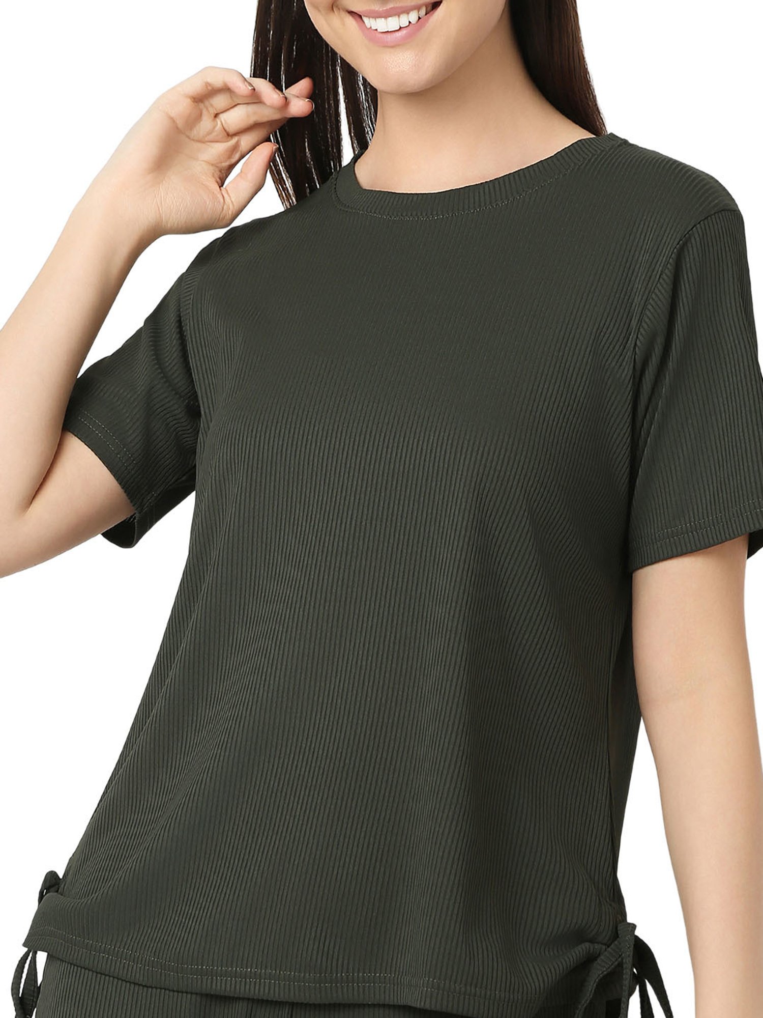 Smarty Pants Olive Top With Lounge Pants