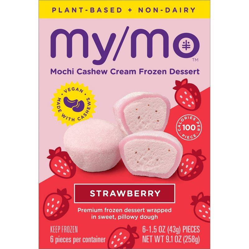 My/Mo Mochi Non Dairy Frozen Dessert Strawberry - 6ct