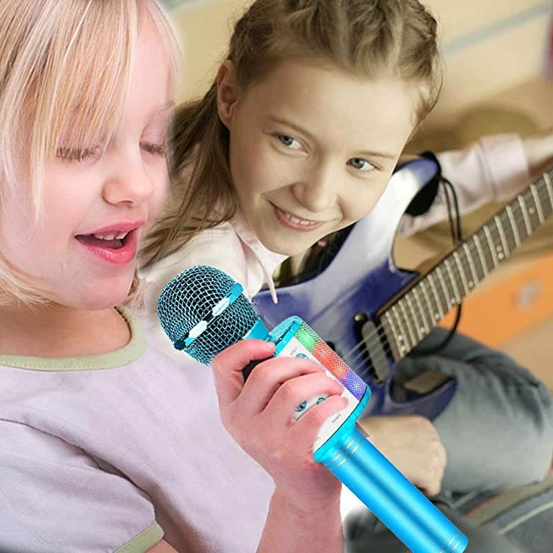Kids Karaoke Microphone, Gifts for 7 8 9 Year Old Young Girls,Hot Girl Toys Age 4-16,Top Birthday Presents for 5 6 Year Old Teens Blue
