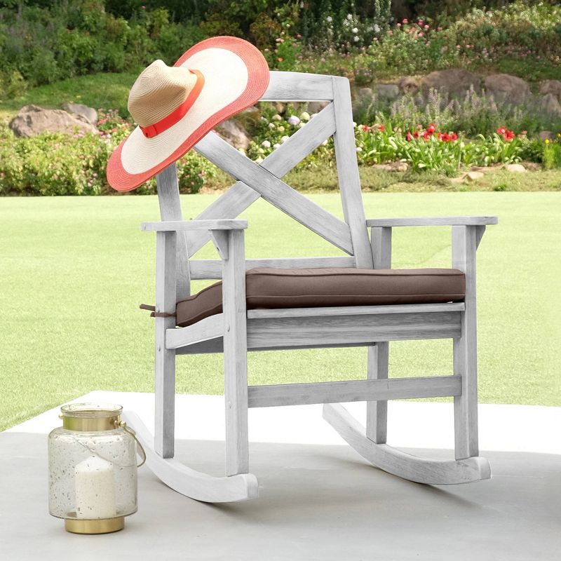 Westlake Outdoor Wood Rocking Chair with Cushion - Cambridge Casual