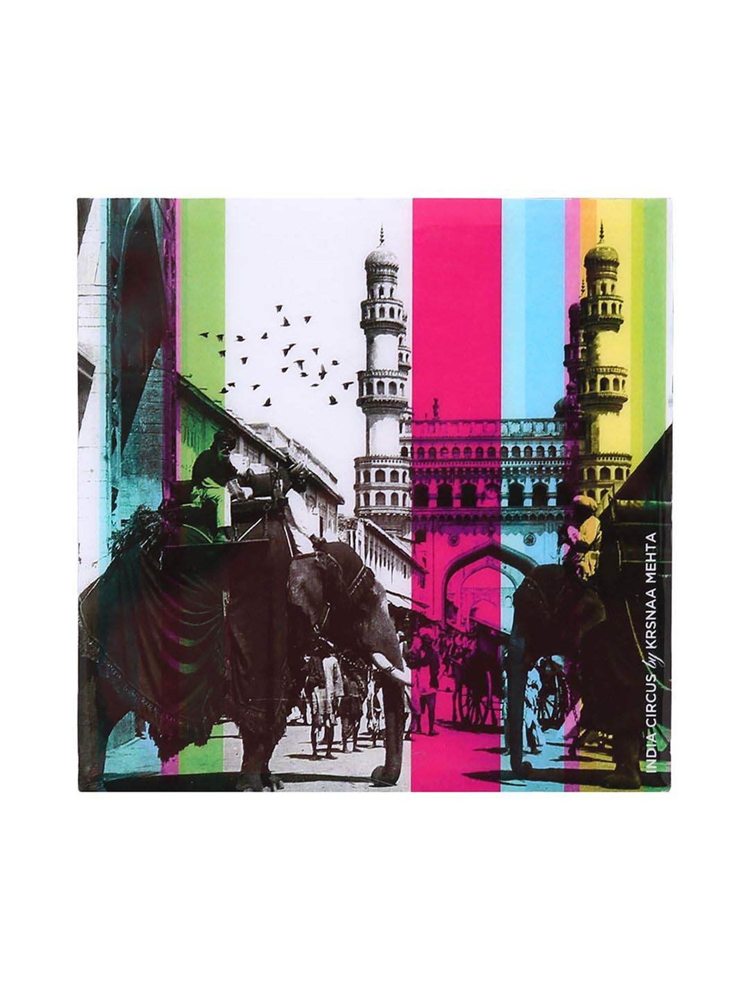 India Circus by Krsnaa Mehta Multicolor Mdf Agra Daily Table Coaster - Set of 6