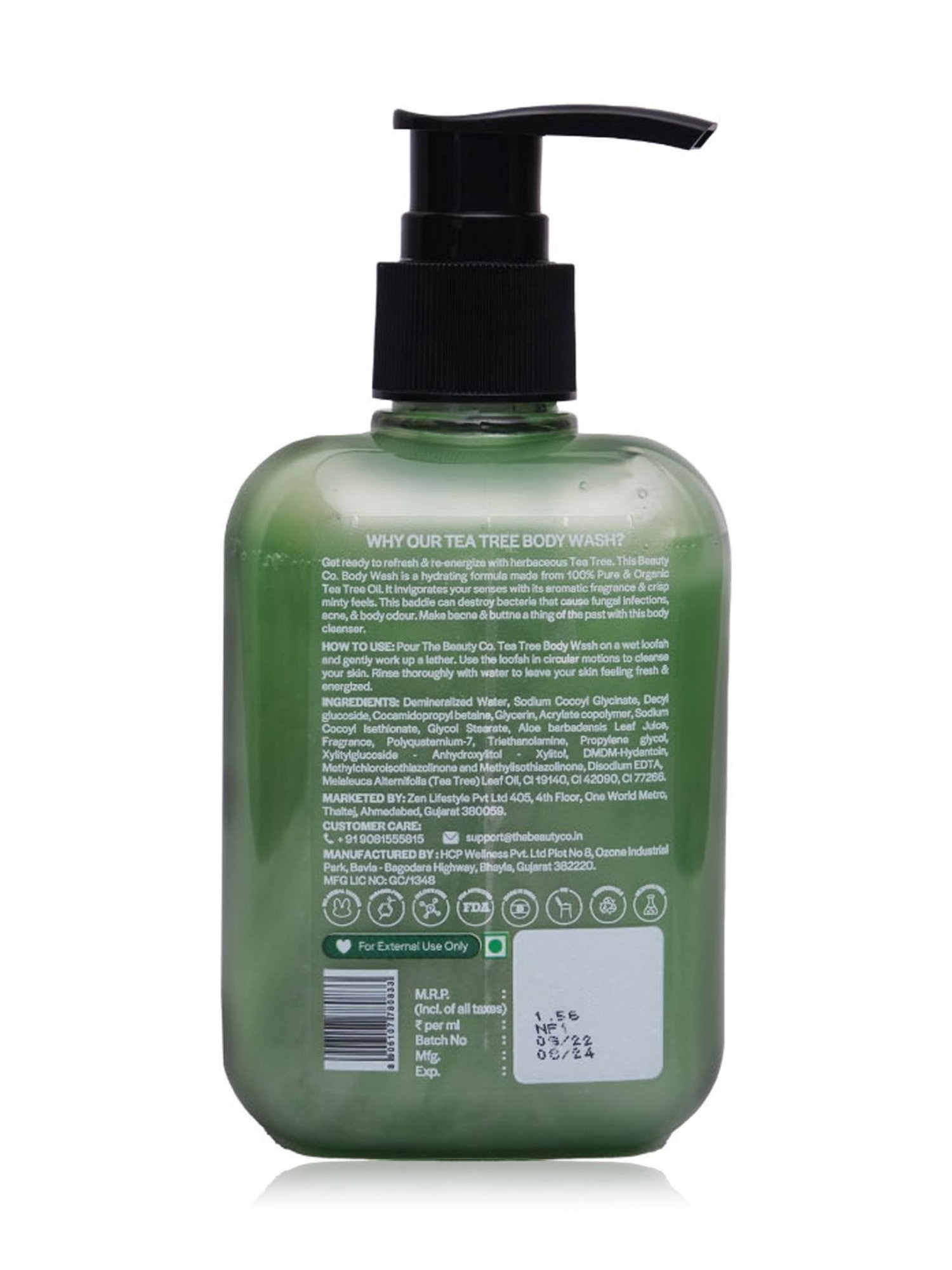 The Beauty Co. Tea Tree Body Wash with Aloever & Glycerin - 250 ml