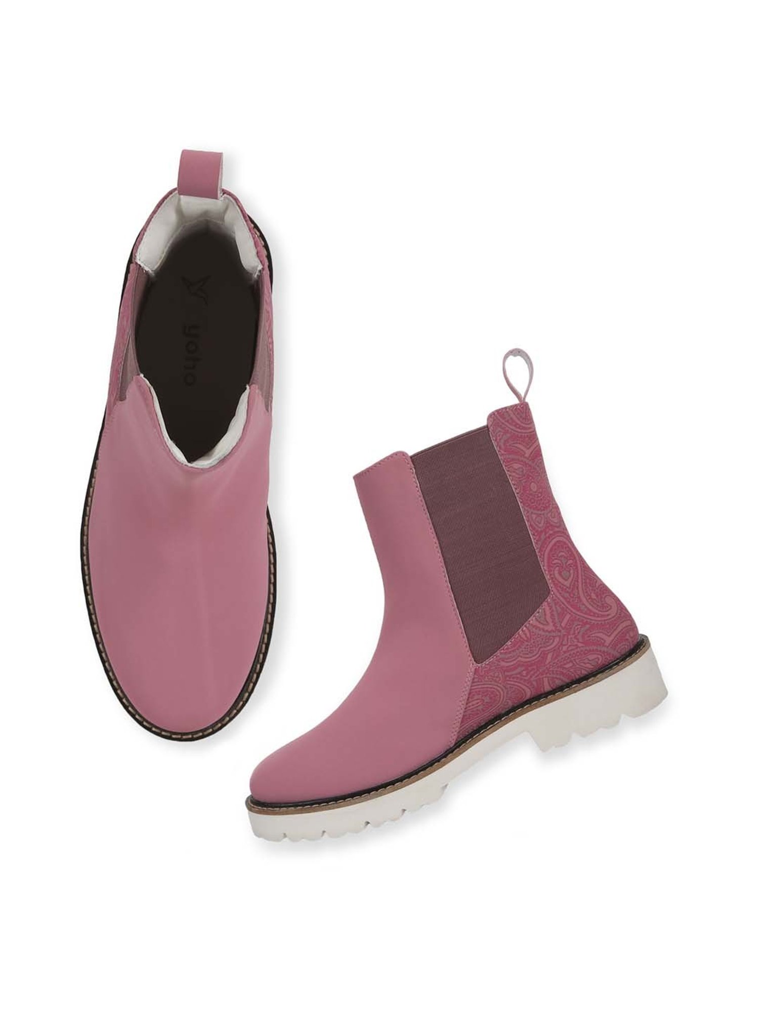 Yoho Women's Pink Chelsea Boots