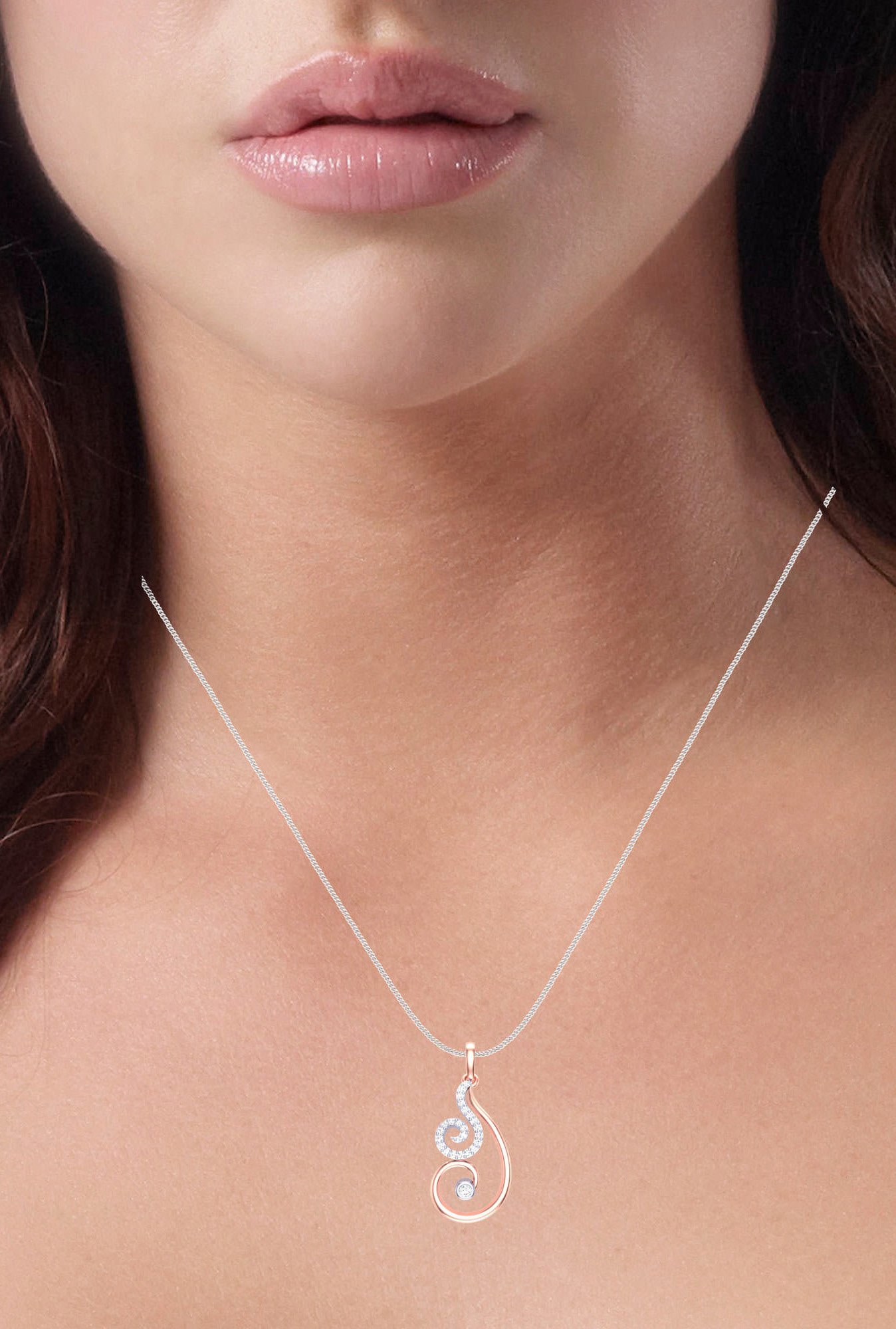 Clara Two Tone Sterling Silver Swiss CZ Amna Pendant