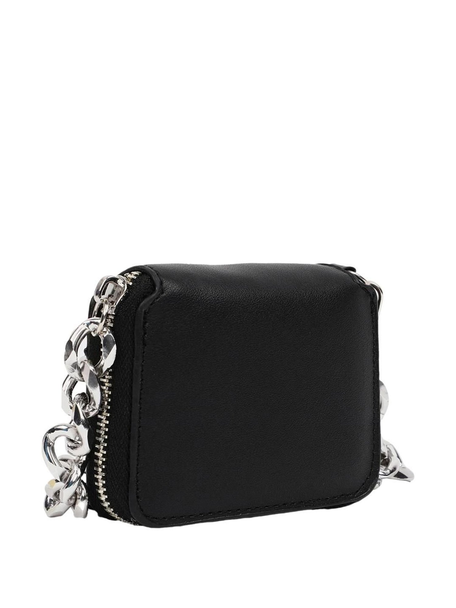 HauteSauce Black Textured Zip Around Wallet for Women