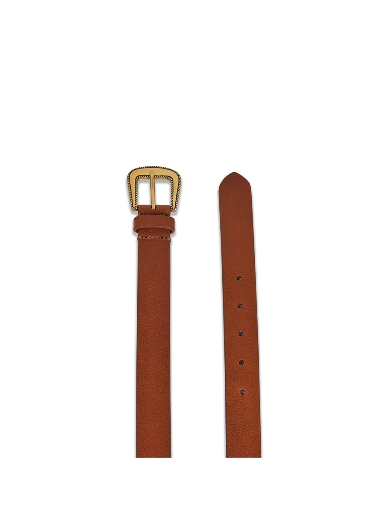 BELWABA Tan Leather Casual Reversible Belt for Women