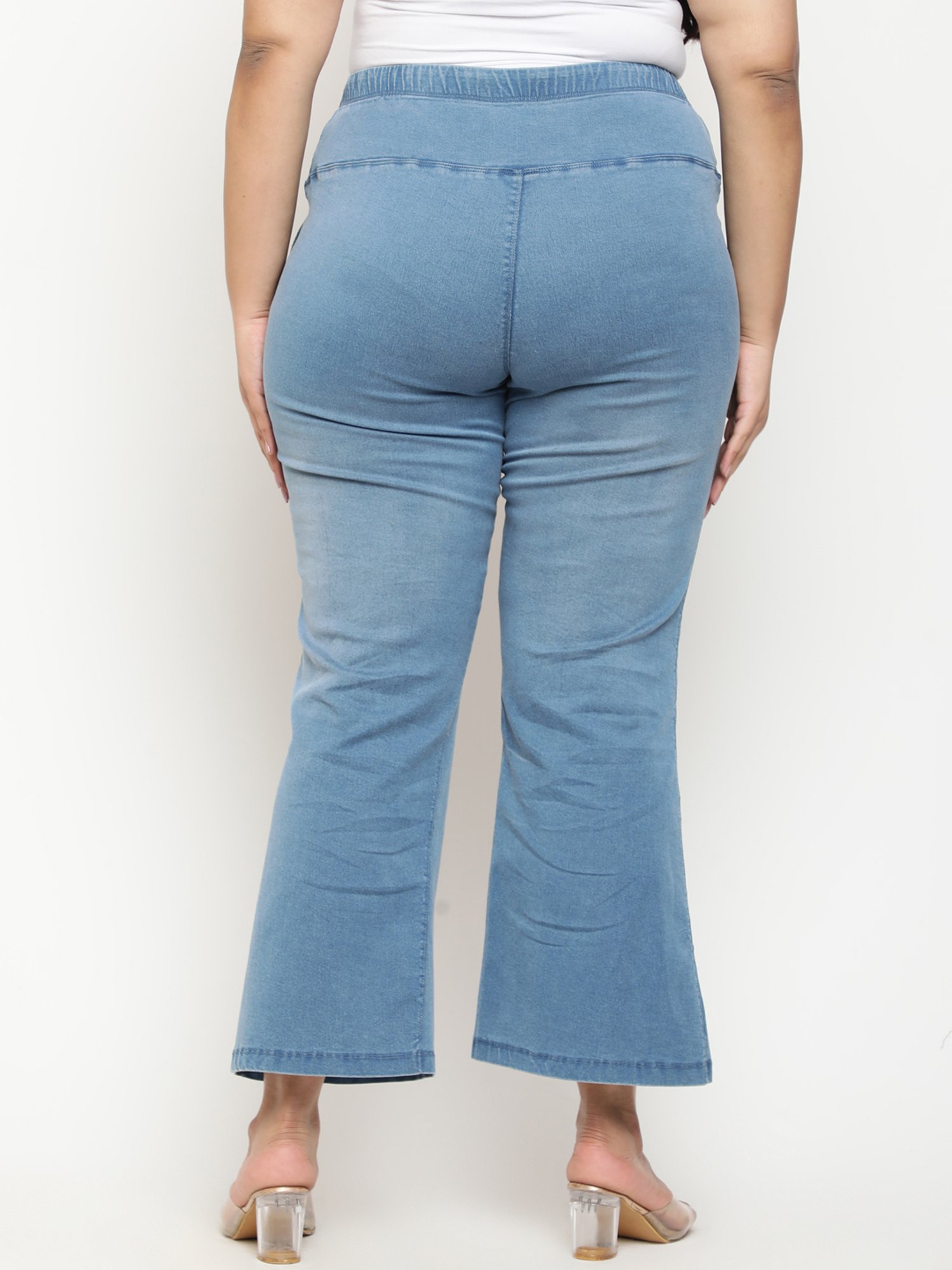 Amydus Light Blue Flared Fit High Rise Jeans