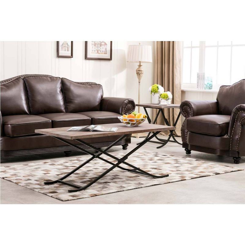 Miriam Cocktail Table Weathered Fir & Black - Boraam