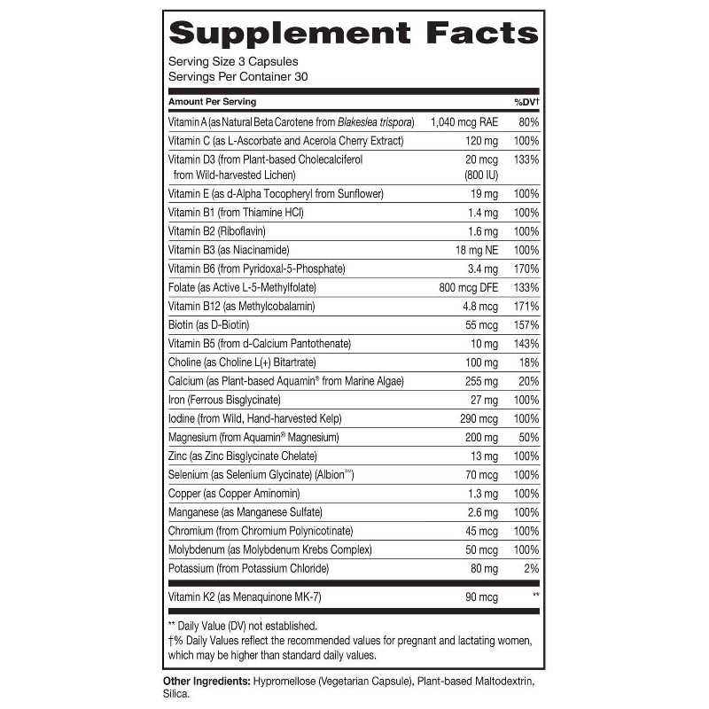 Naturelo Prenatal Multivitamin Capsules with Folate - 90ct