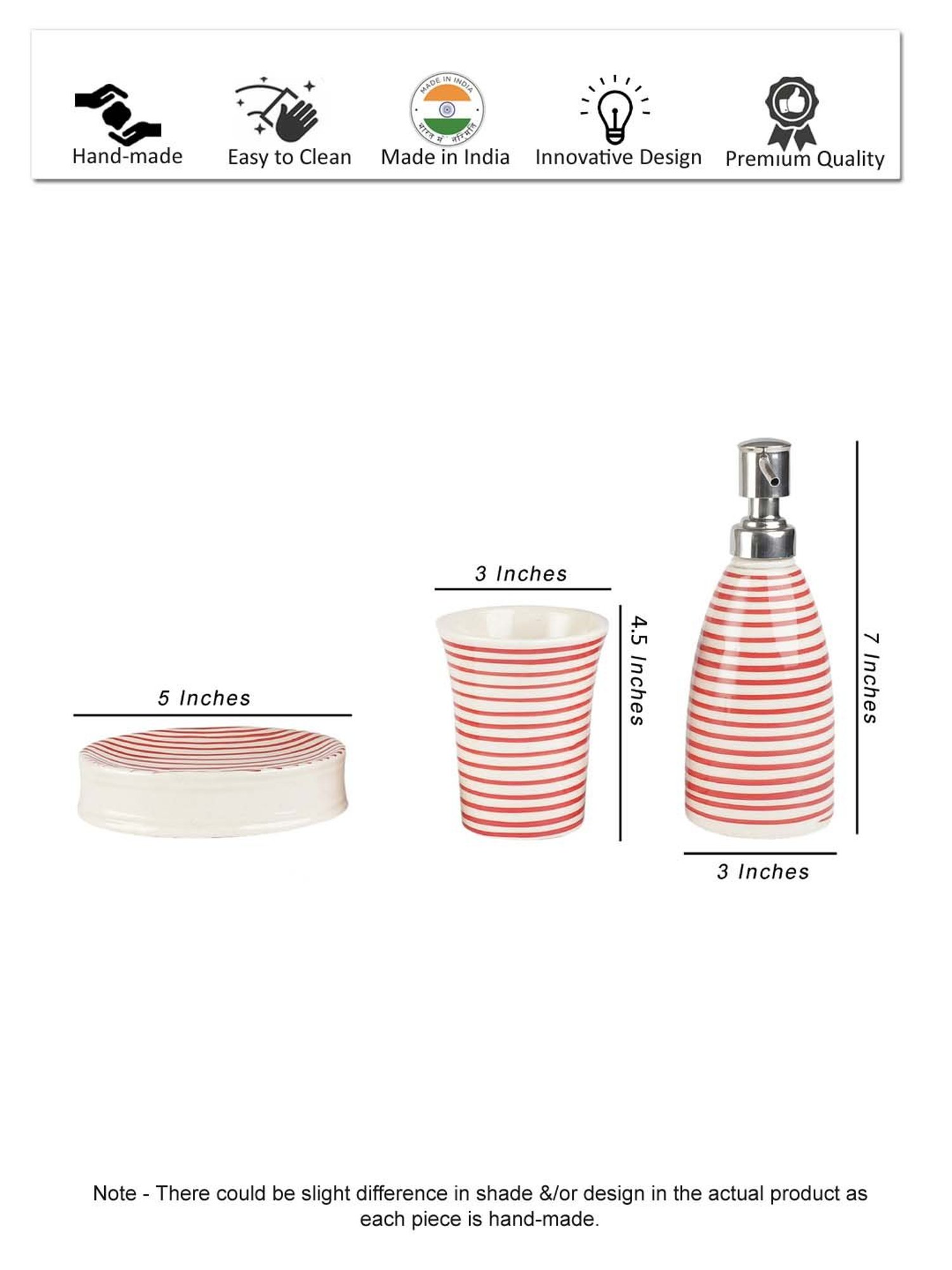 VarEesha Aztec Multicolor Ceramic Bath Accessories - Set of 2