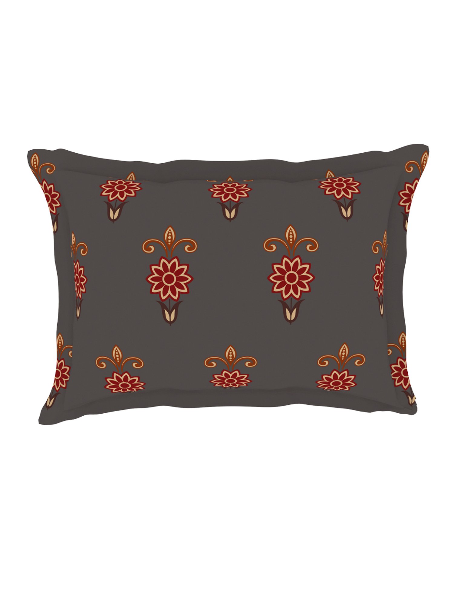 Spaces Aurum Abstract Grey 132 TC Cotton Double Bedsheet with 2 Pillow Covers