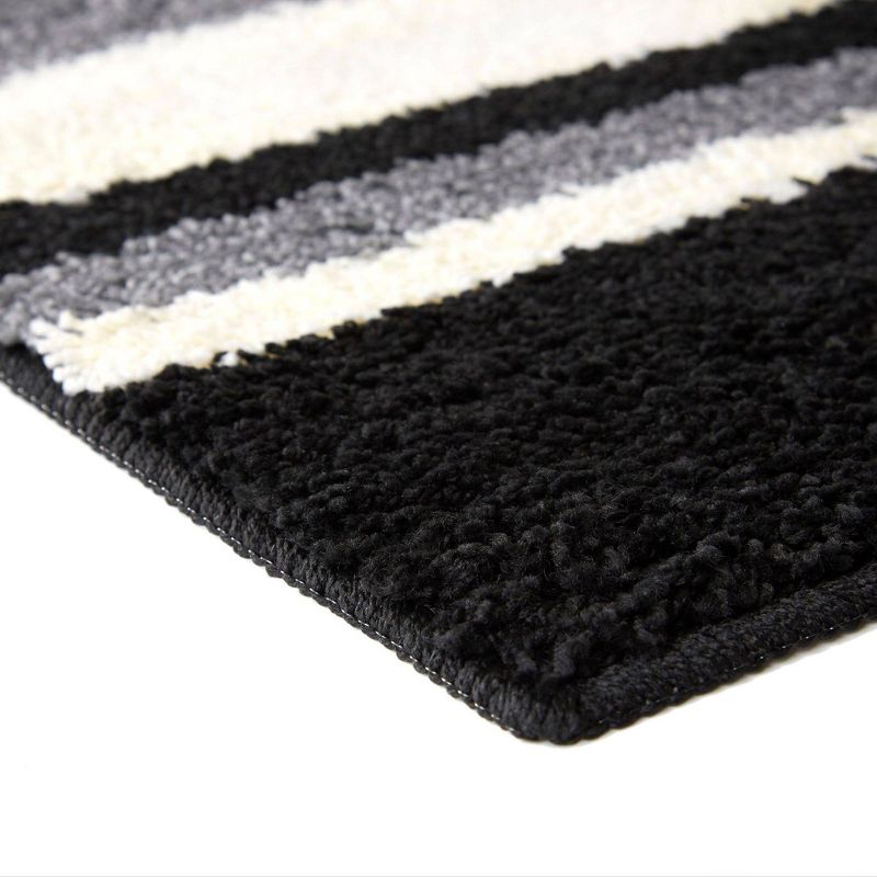 19.6"x31.5" Avalon Comfort Bath Mat Black/Gray - Home Dynamix