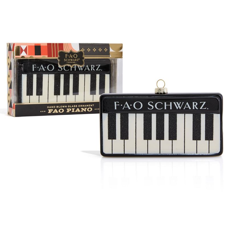 FAO Schwarz Glass Piano Ornament