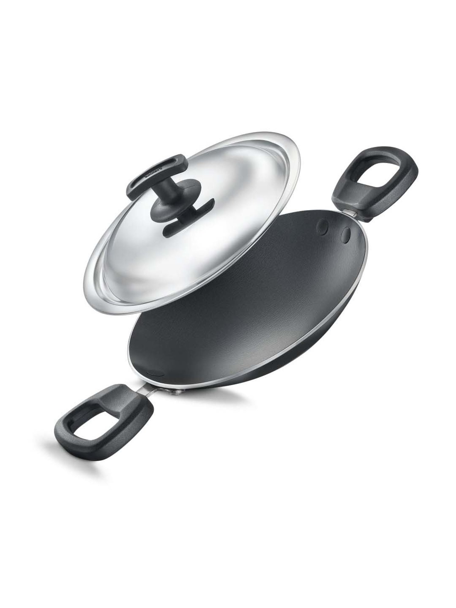 JUDGE Everyday Black Aluminium 20 cm Appachatty With Lid (0.8 L)