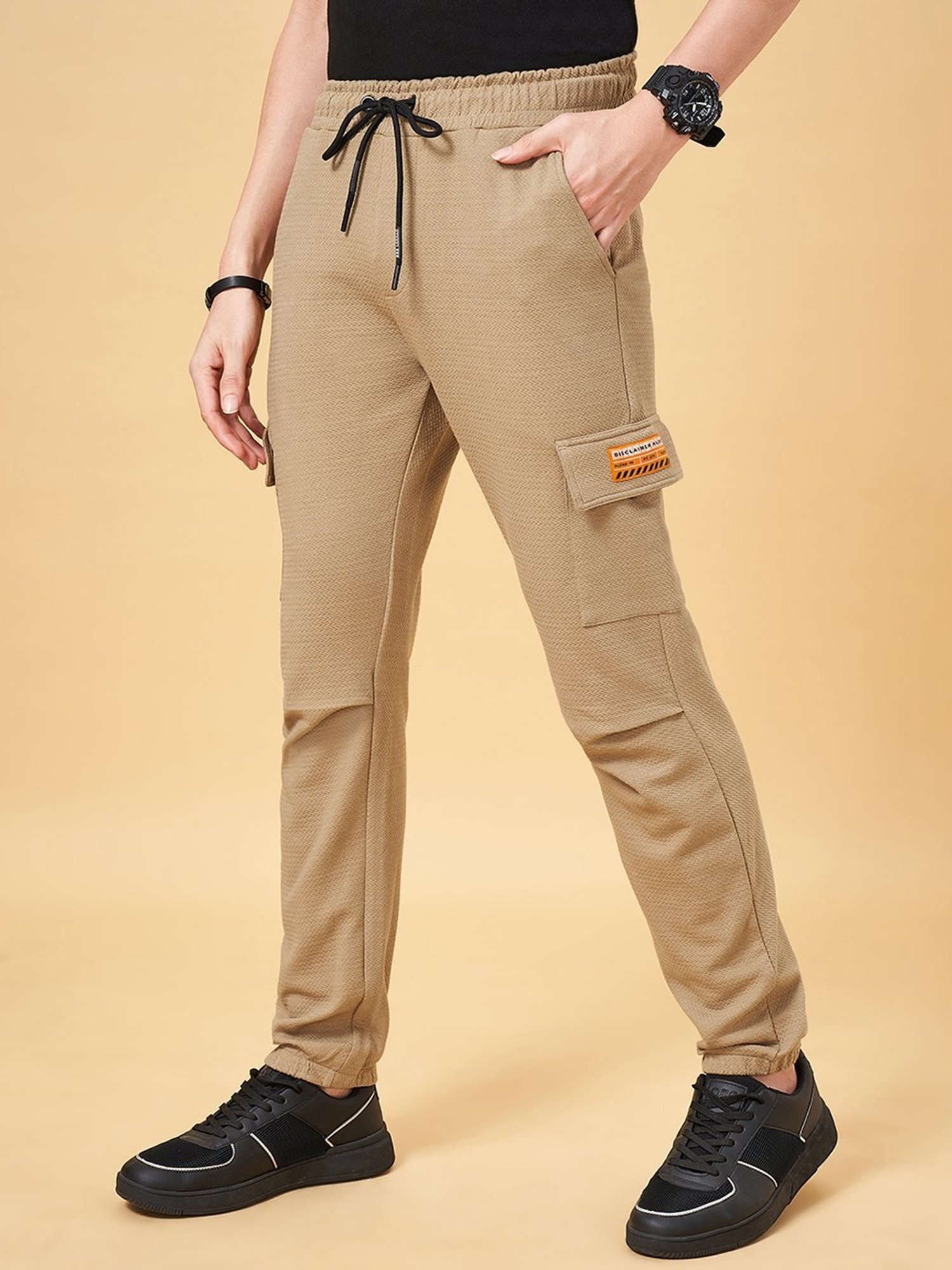 Street 808 by Pantaloons Golden Brown Regular Fit Joggers