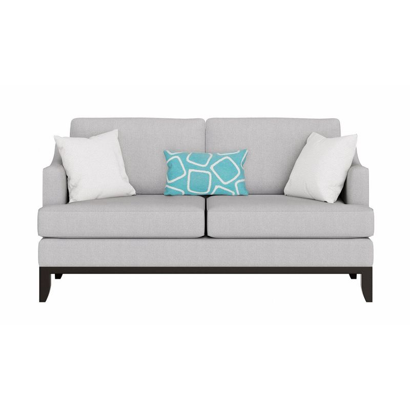 12"x20" Oversize Outdoor Square Shapes Lumbar Throw Pillow Aqua - Liora Manne