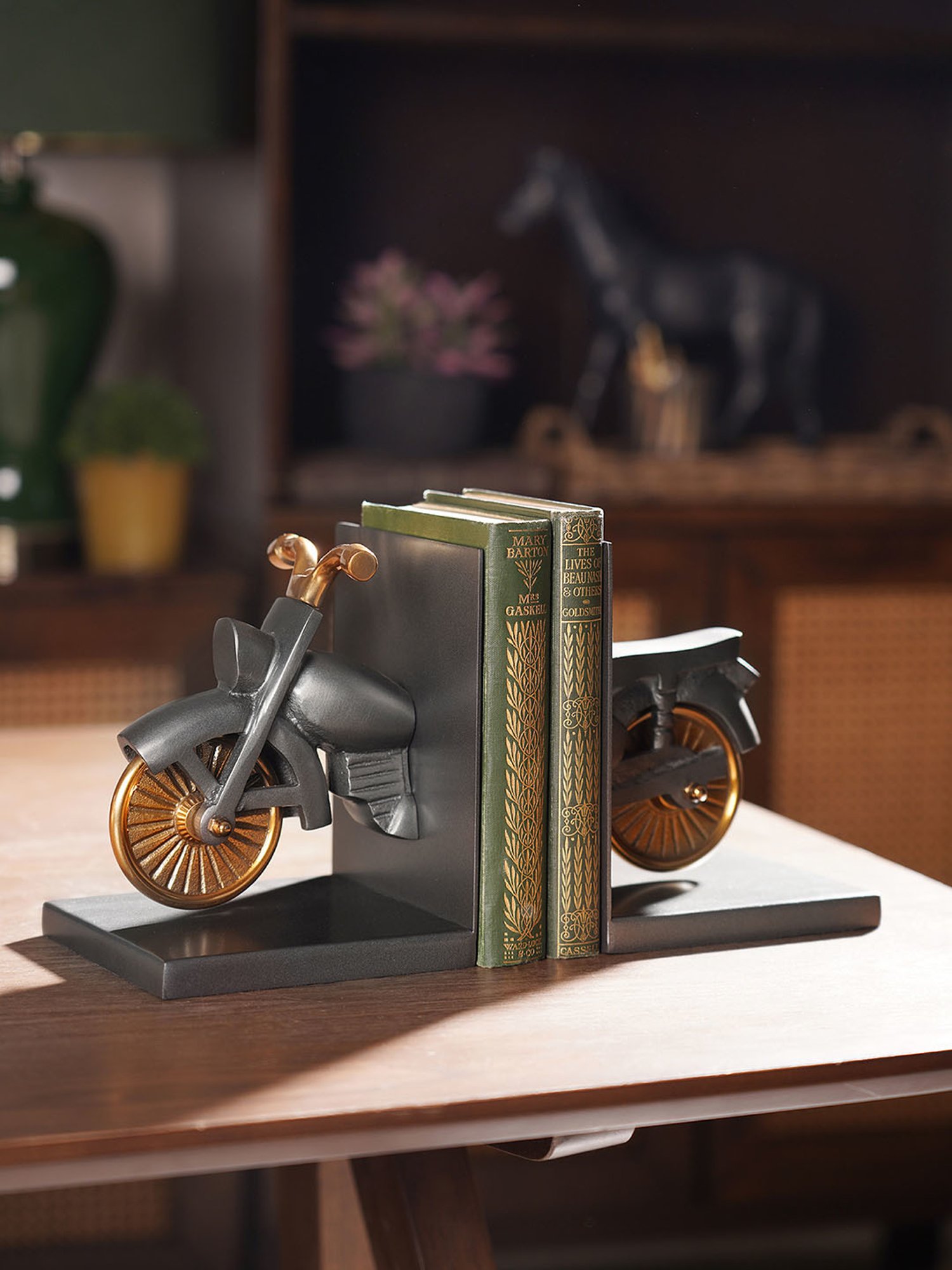 Pure Home and Living Grey Aluminium Decorative Bike Bookend