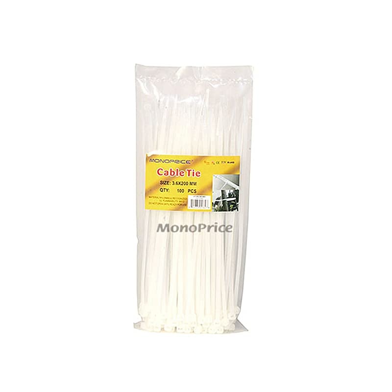 Cable Tie 8 inch 40LBS 100pcsPack White
