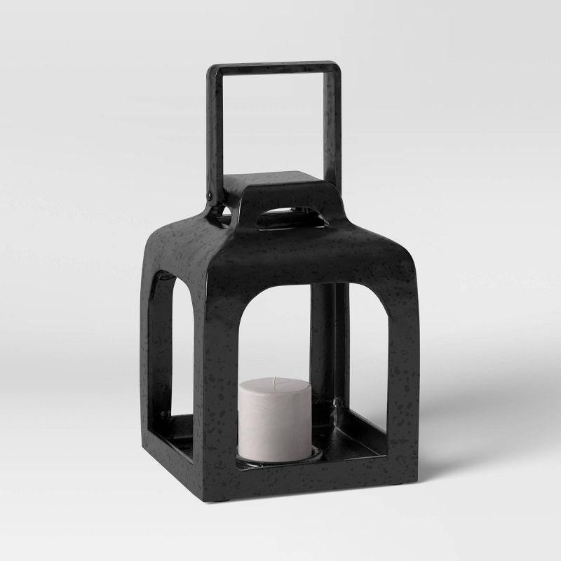 6.5" x 5" Aluminum Cast Metal Pillar Outdoor Lantern Black - Smith & Hawken™