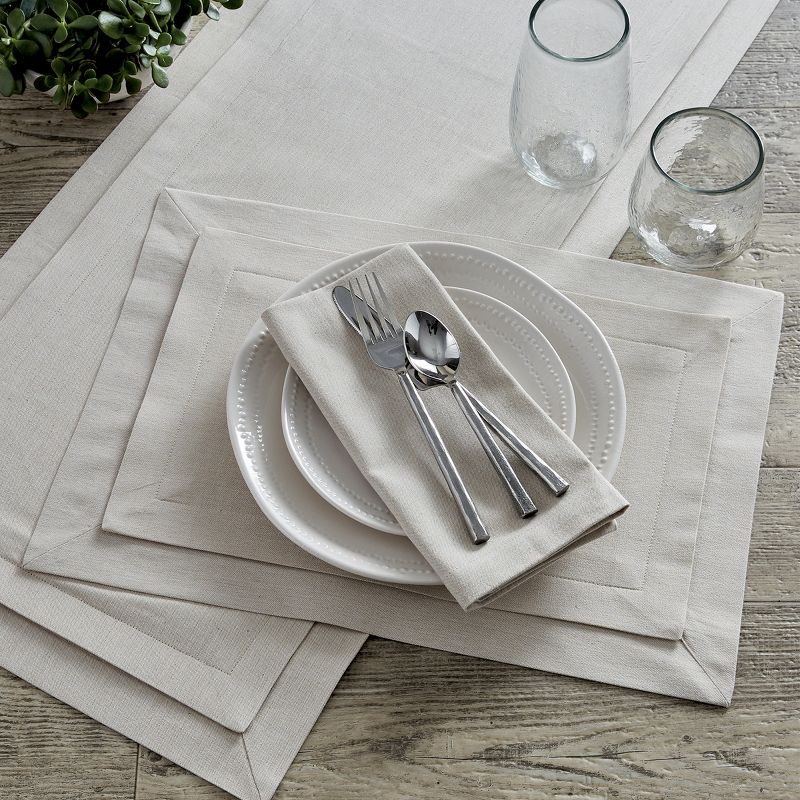 Split P Tailored Placemat Set - Stone