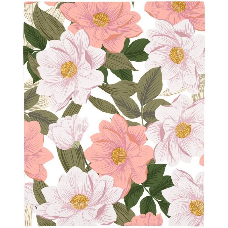 NoJo Pink & White Floral Mini Crib Sheet