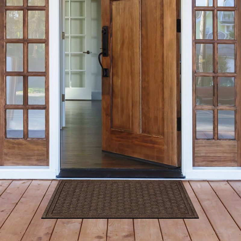 1'6"X2'6" Diamond Tufted Door Mat Dark Brown - Apache Mills