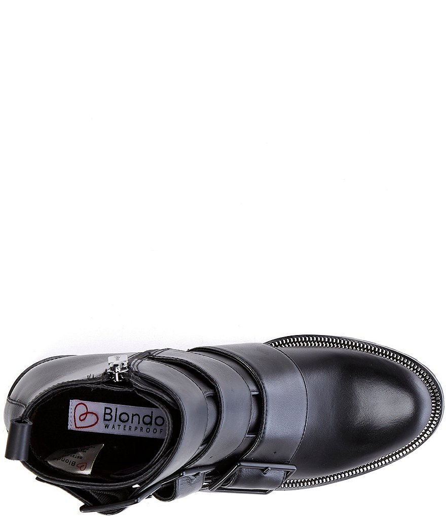 Blondo Vera Leather Waterproof Chain Trim Buckle Detail Combat Boots