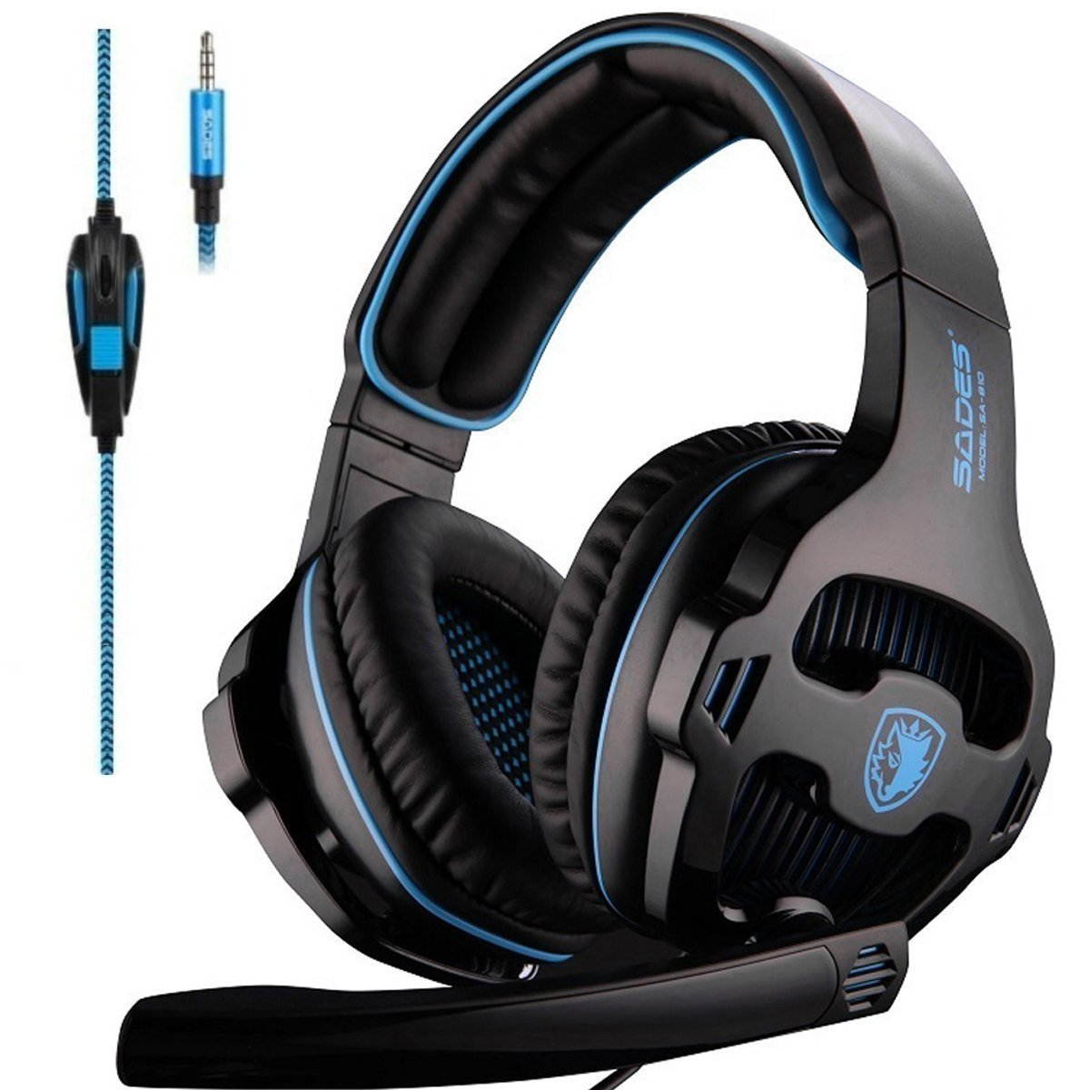 SADES SA810 Gaming Headset Headphone 3.5mm Over-ear with Mic Volume Control for PC/XboxOne/PS4