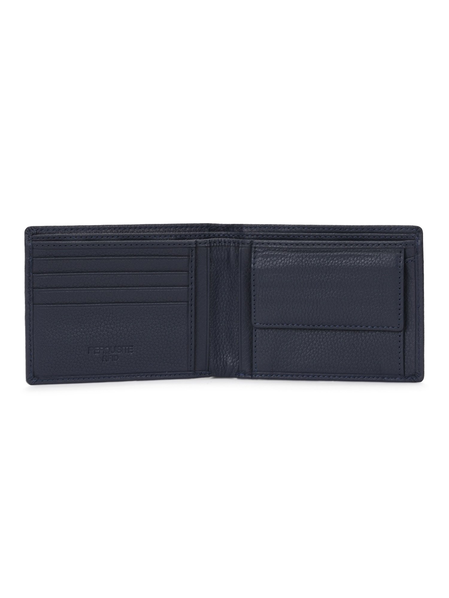 PERQUISITE Navy Casual Leather Bi-Fold Wallet for men