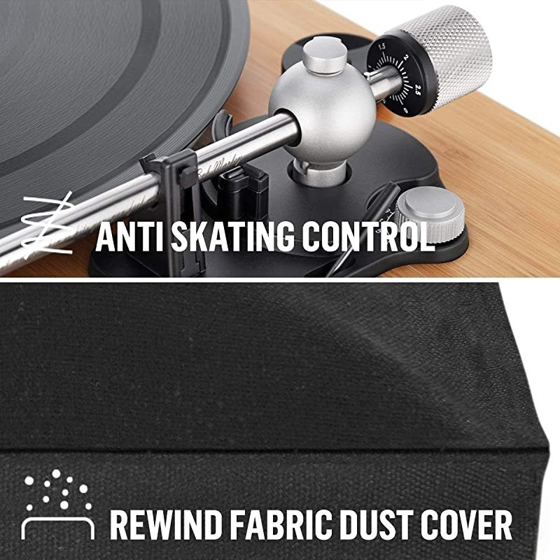 Stir It Up Turntable: Vinyl Record Player with 2 Speed Belt, Built-in Pre-Amp, and Sustainable Materials