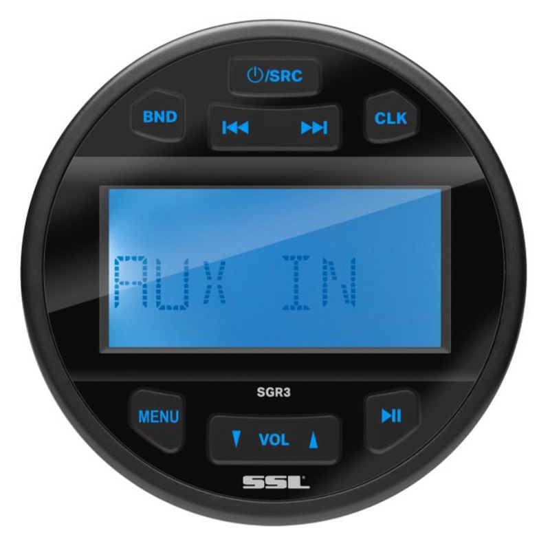 Sound Storm SGR3.64 Marine Gauge Bluetooth MP3 WMA FM Multimedia Player and Speaker Boat Audio Sound System with Wireless Remote