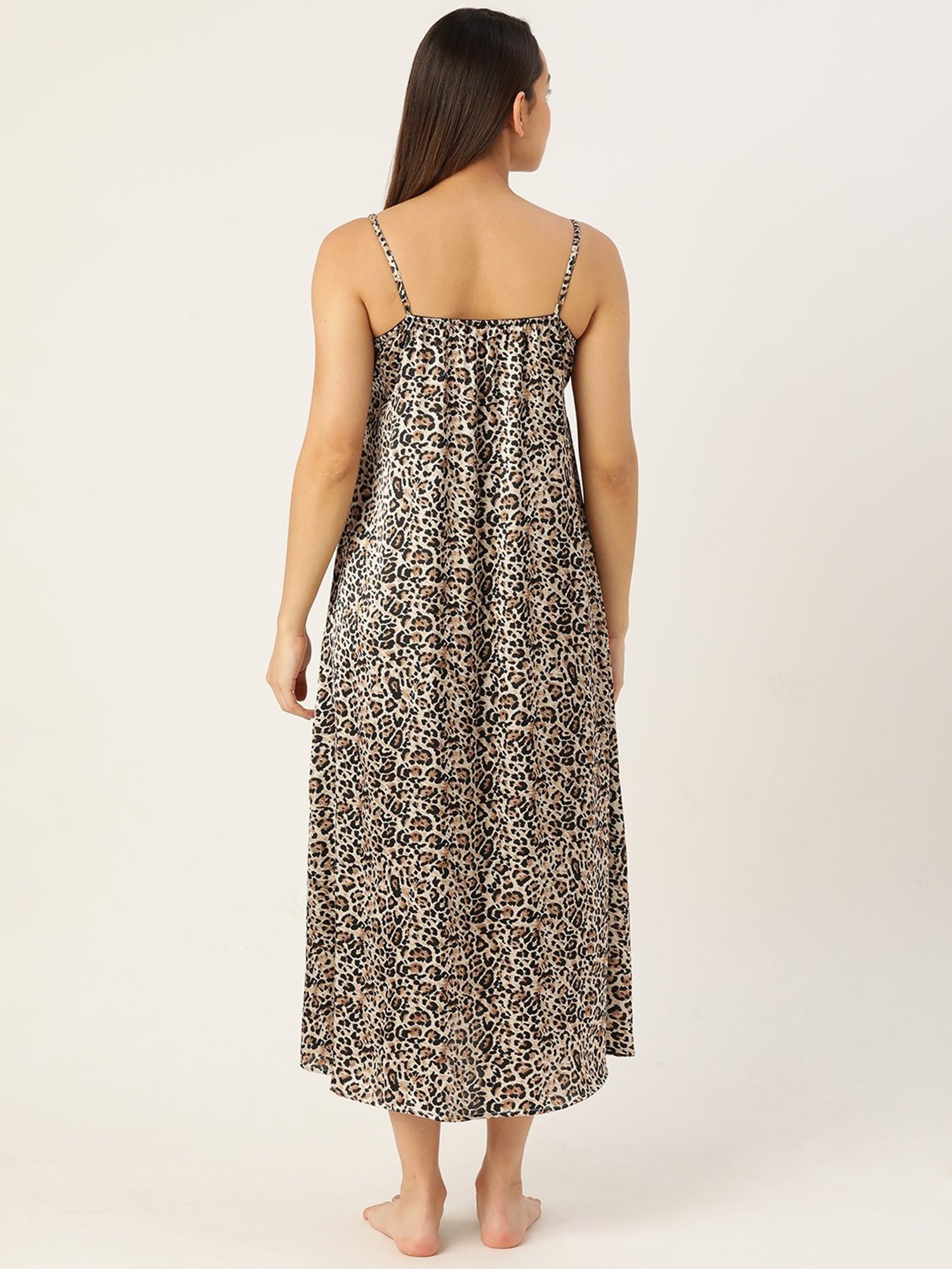 Ms.Lingies Brown Printed Nighty