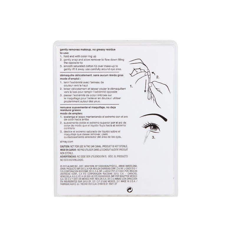 Almay Oil-Free Makeup Eraser Sticks - Makeup/Mascara Remover - 24ct