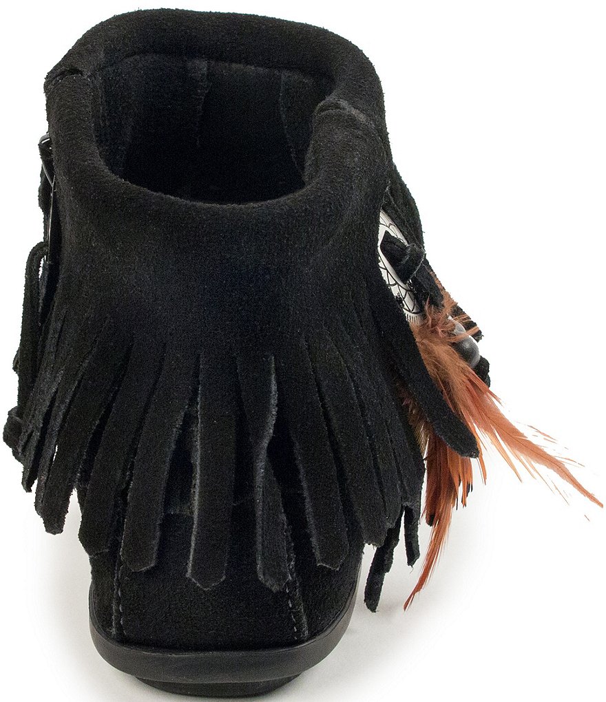 Minnetonka Concho Feather Suede Ankle Booties