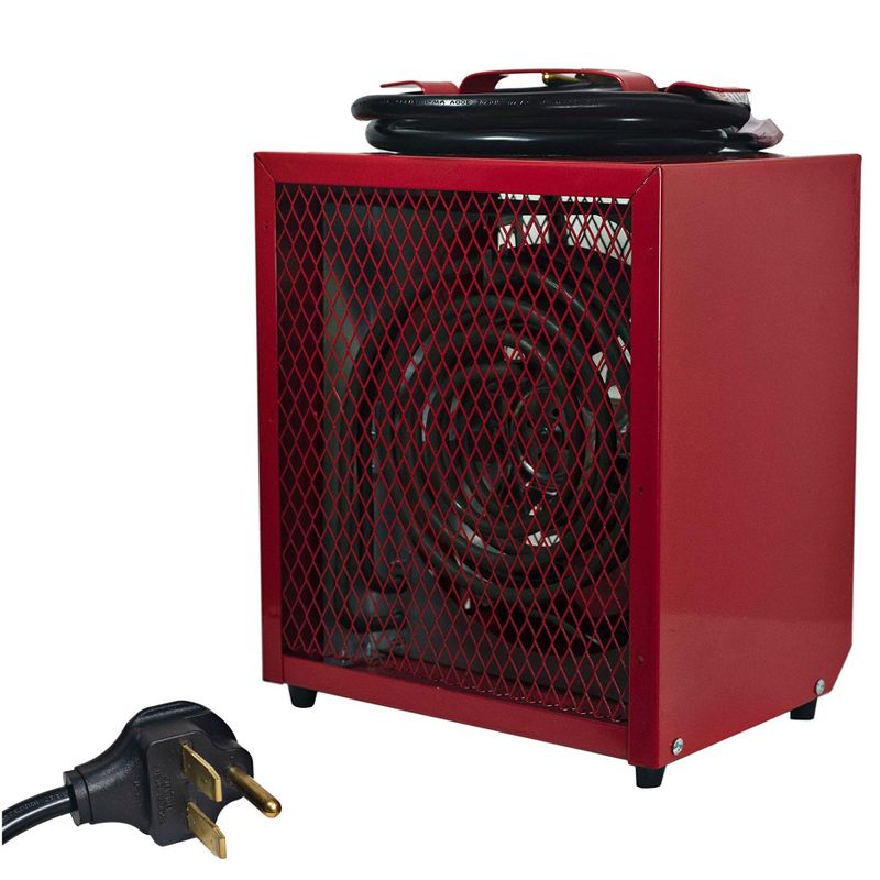 Comfort Zone CZ290 Large Portable 4800 Watt Fan Forced Heavy Gauge Steel Industrial Workshop Space Heater, Red