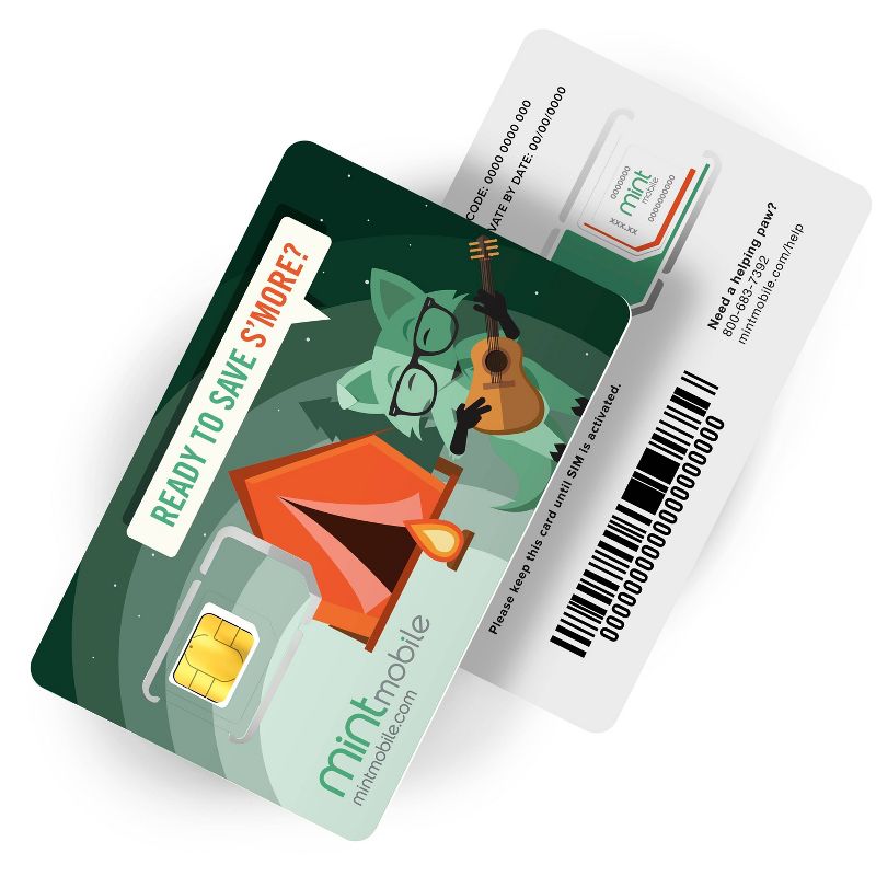 Mint Mobile 12 Month Unlimited Plan Sim Kit