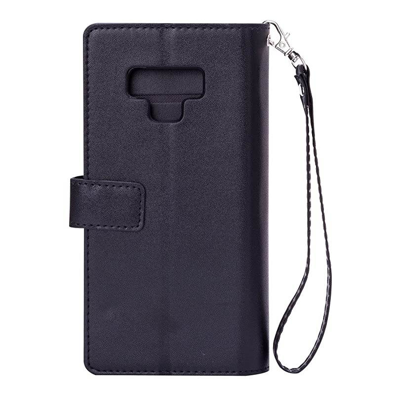 Samsung Note 9 CaseGalaxy Note 9 Wallet Case 10 Card Slots Premium Flip Wallet Leather Magnetic Case Purse with Zipper Coin Credit Card Holder Cover for Samsung Galaxy Note 9 Black