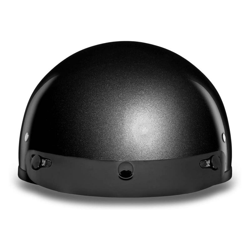 Daytona Helmets D1-GM-L Secure Slim Protective Motorcycle Half Helmet Skull Cap with Snap On Visor, Adjustable Chin Strap, and Head Wrap, Grey