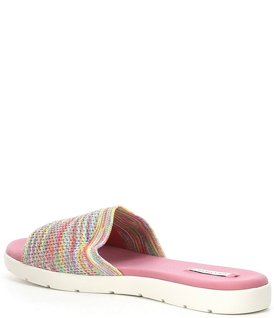 Alex Marie Casperi Rainbow Stretch Knit Patterned Sock Slides