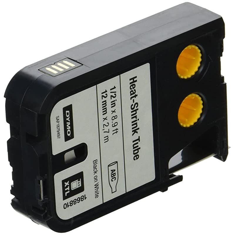 Heat Shrink Tubes for  XTL Label Makers, Black on White, 1/2", 1 Roll (1868810)