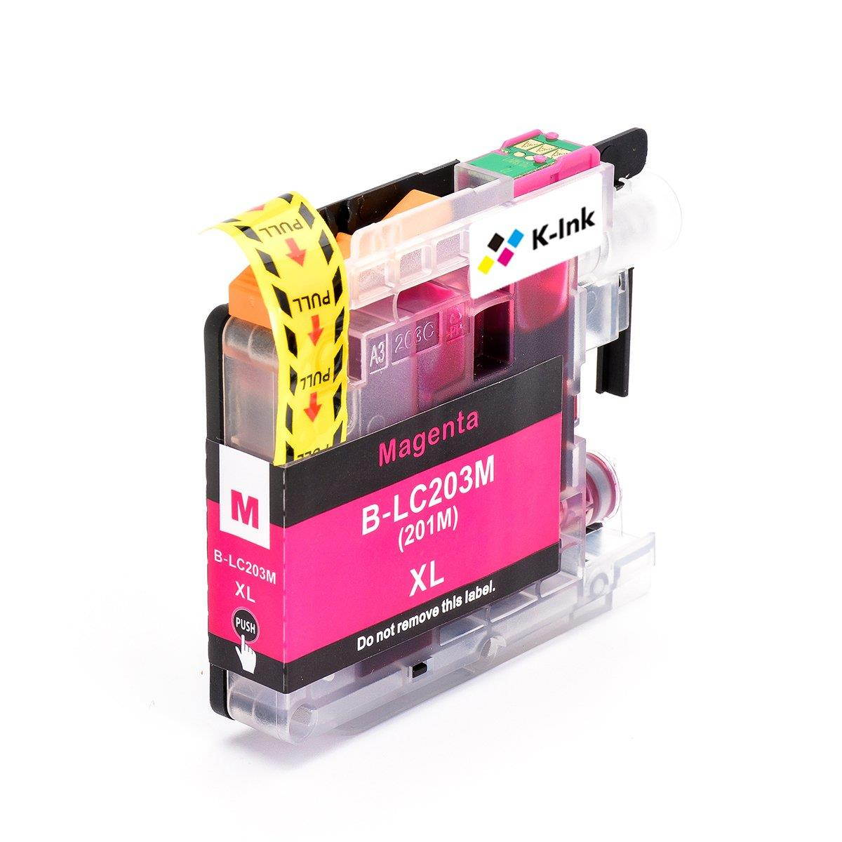 K-Ink Compatible Replacement Cartridges for Brother LC203 LC 203XL 201XL LC201 (10 Pack - 4 Black, 2 Cyan, 2 Magenta, 2 Yellow)