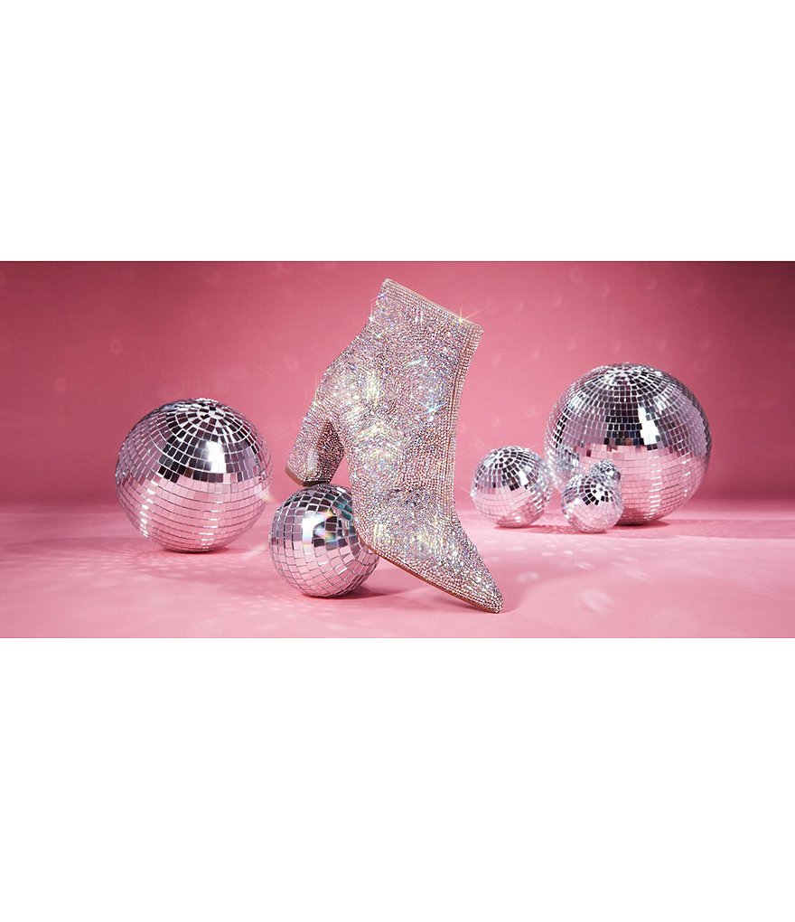 Blue by Betsey Johnson Cady Rhinestone Embellished Block Heel Booties