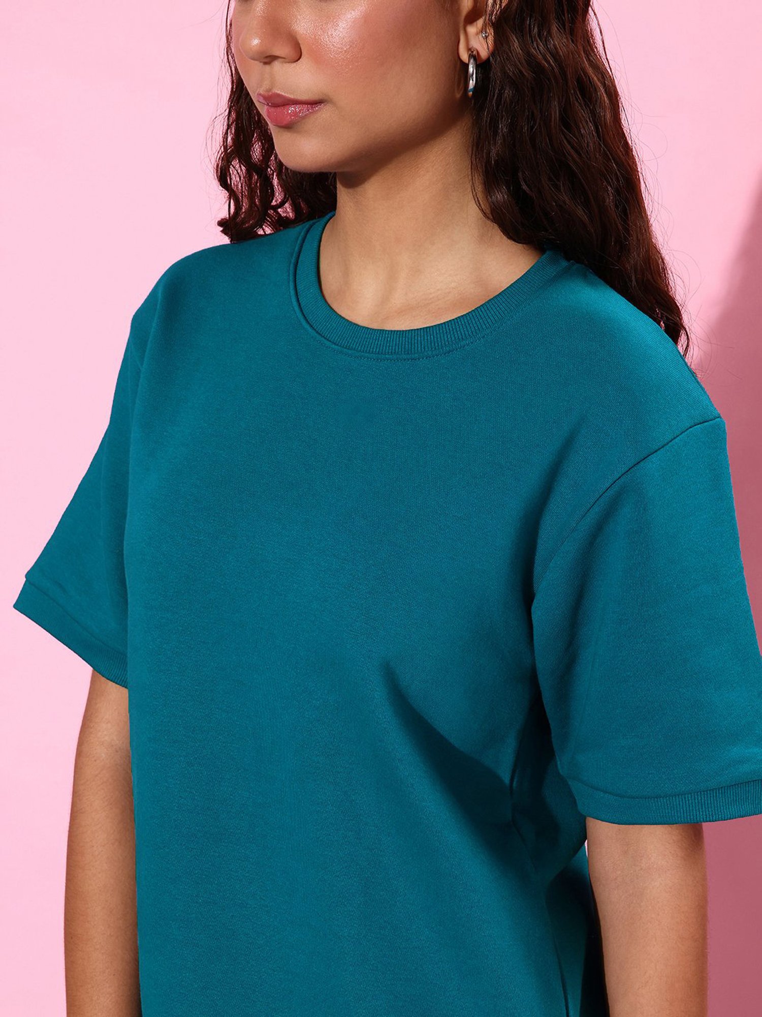 Dillinger Teal Fleece Relaxed Fit Oversized Sweatshirt